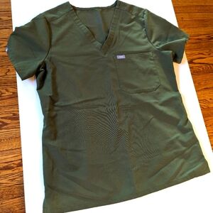 FIGS Catarina top scrubs Dark Olive Small